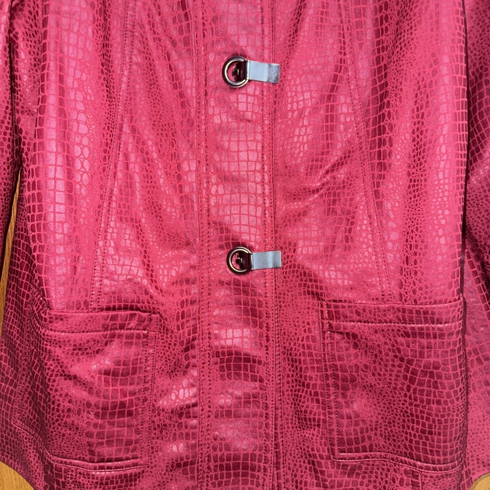 Ruby Rd Women's Red Jacket Snake Sz 12 Long Sleeve Work/Casual - Picture 2 of 6